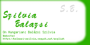 szilvia balazsi business card
